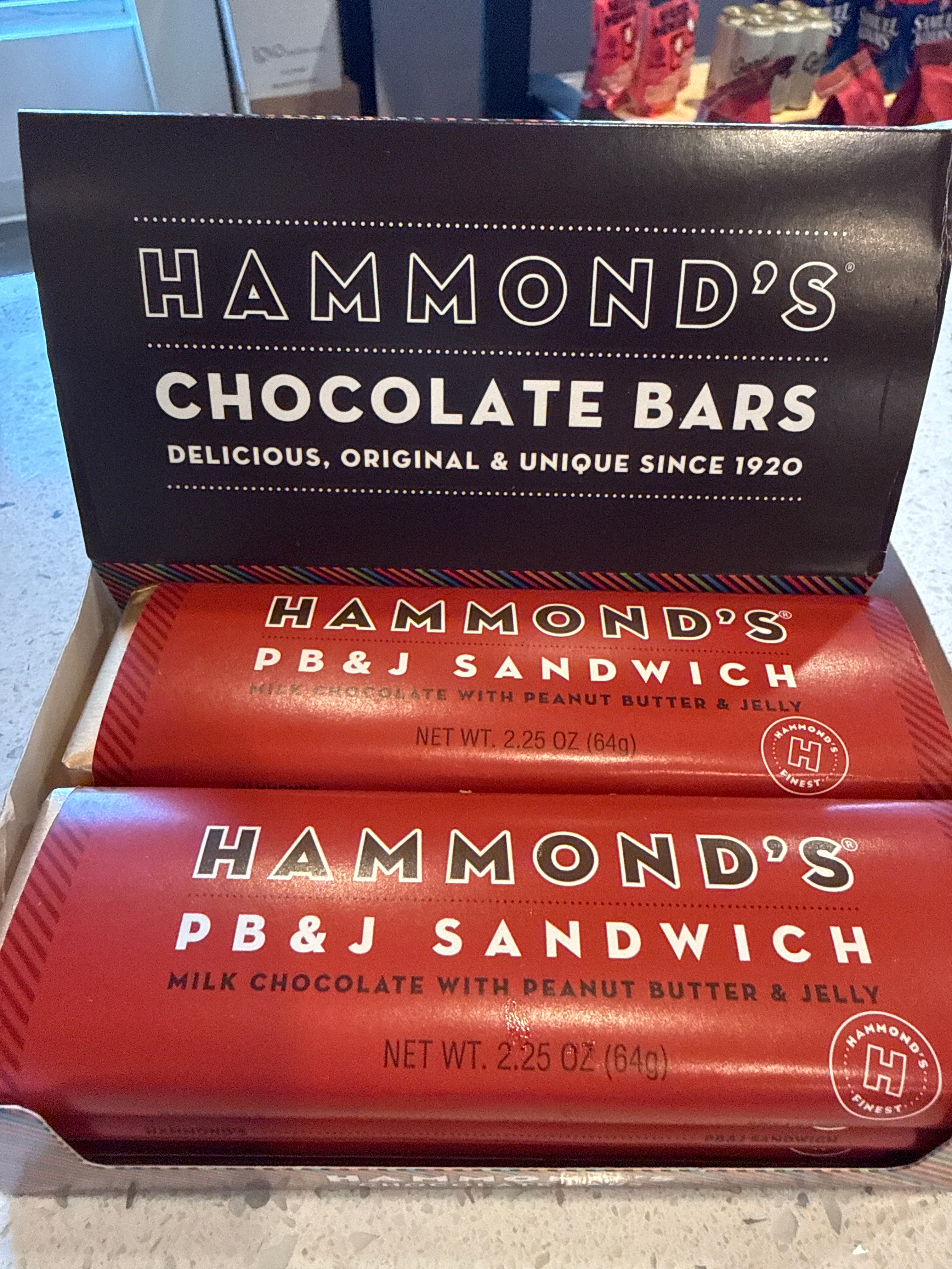 Hammond's Candy Bar - Milk Chocolate - PB & J Sandwich - 2.25 oz