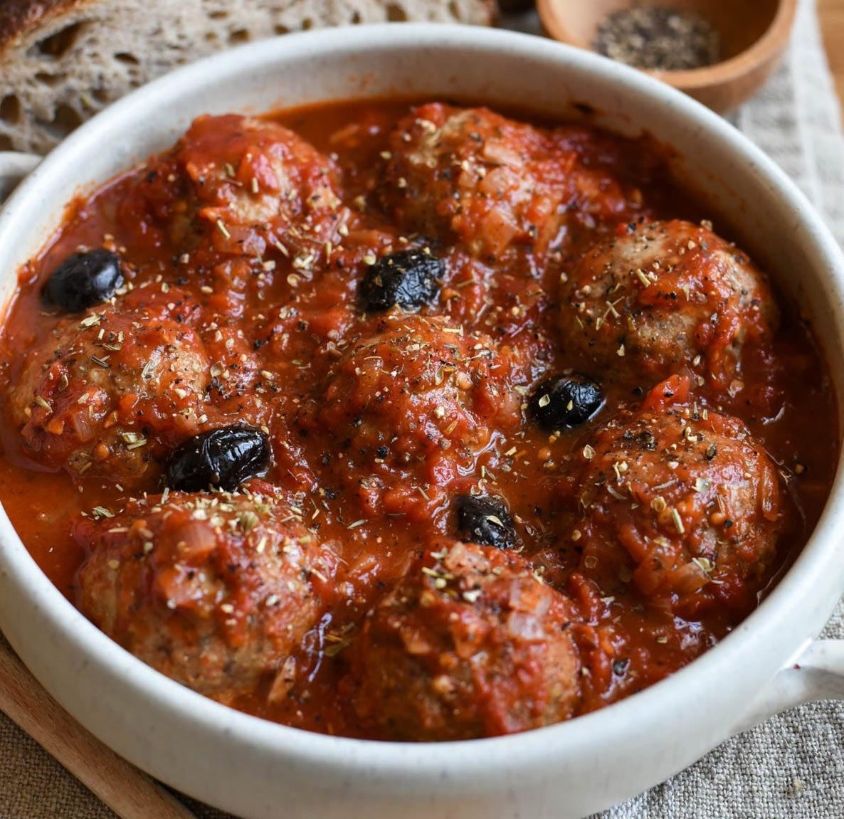 Beef Meatballs with Provencal Tomato Sauce