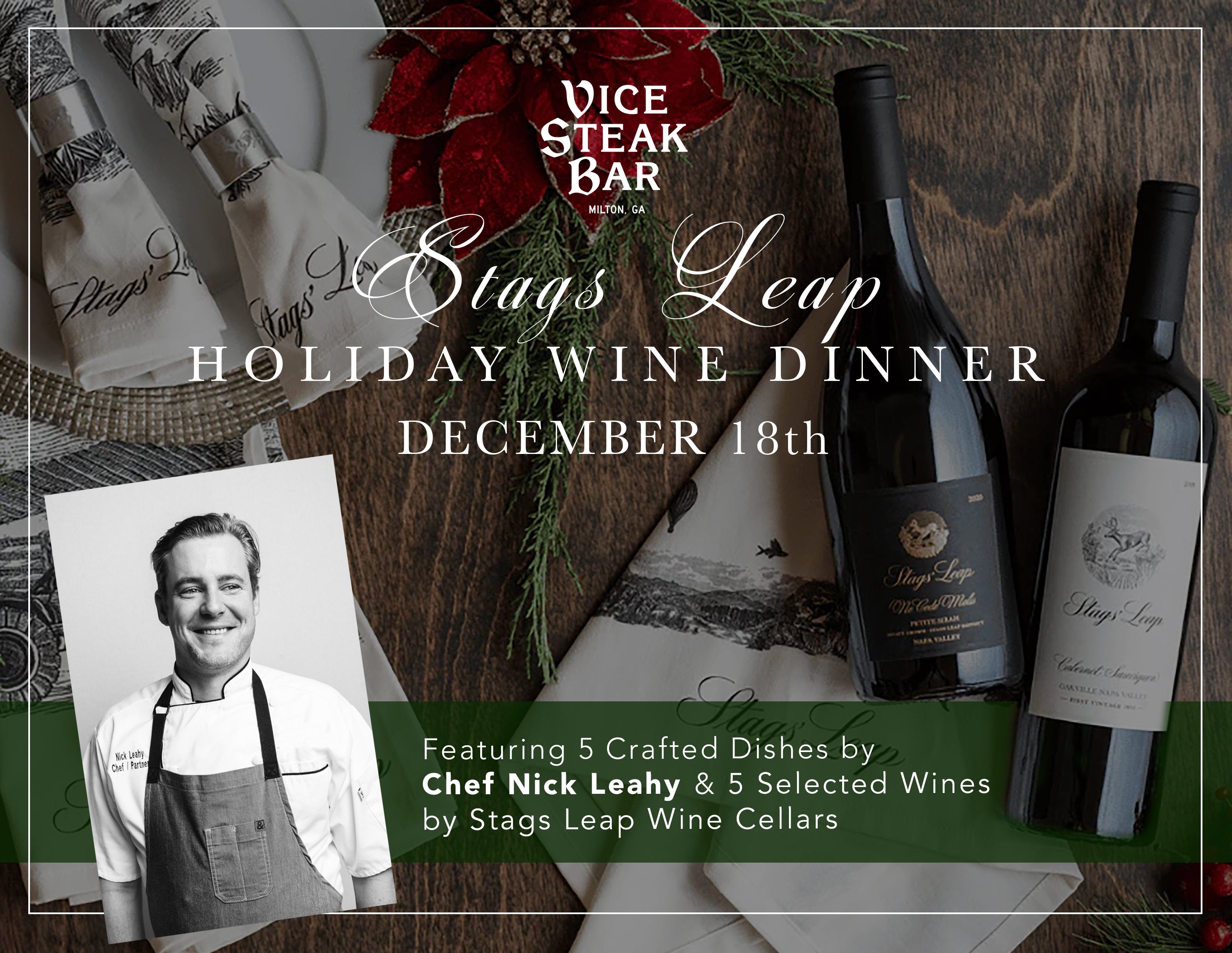 STAGS LEAP HOLIDAY WINE DINNER