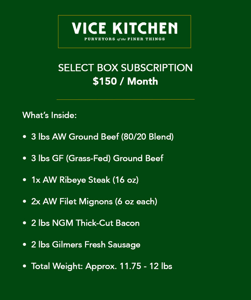 Vice Kitchen Subscription Select Meat Box for $150