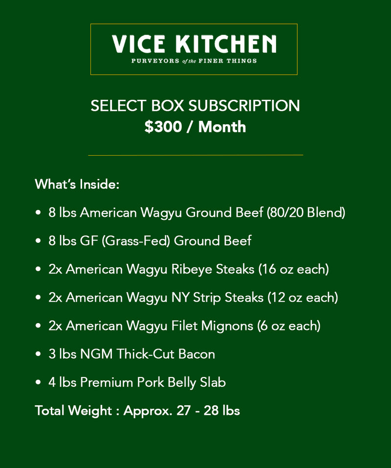 Vice Kitchen Subscription Select Meat Box for $300
