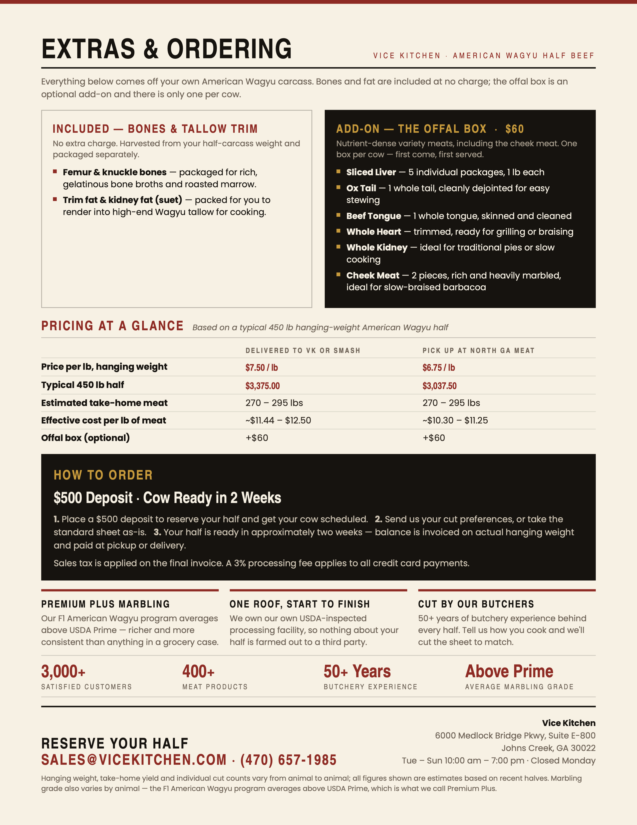 American Wagyu Half Cow — F1 Program, Premium Plus (Deposit)
