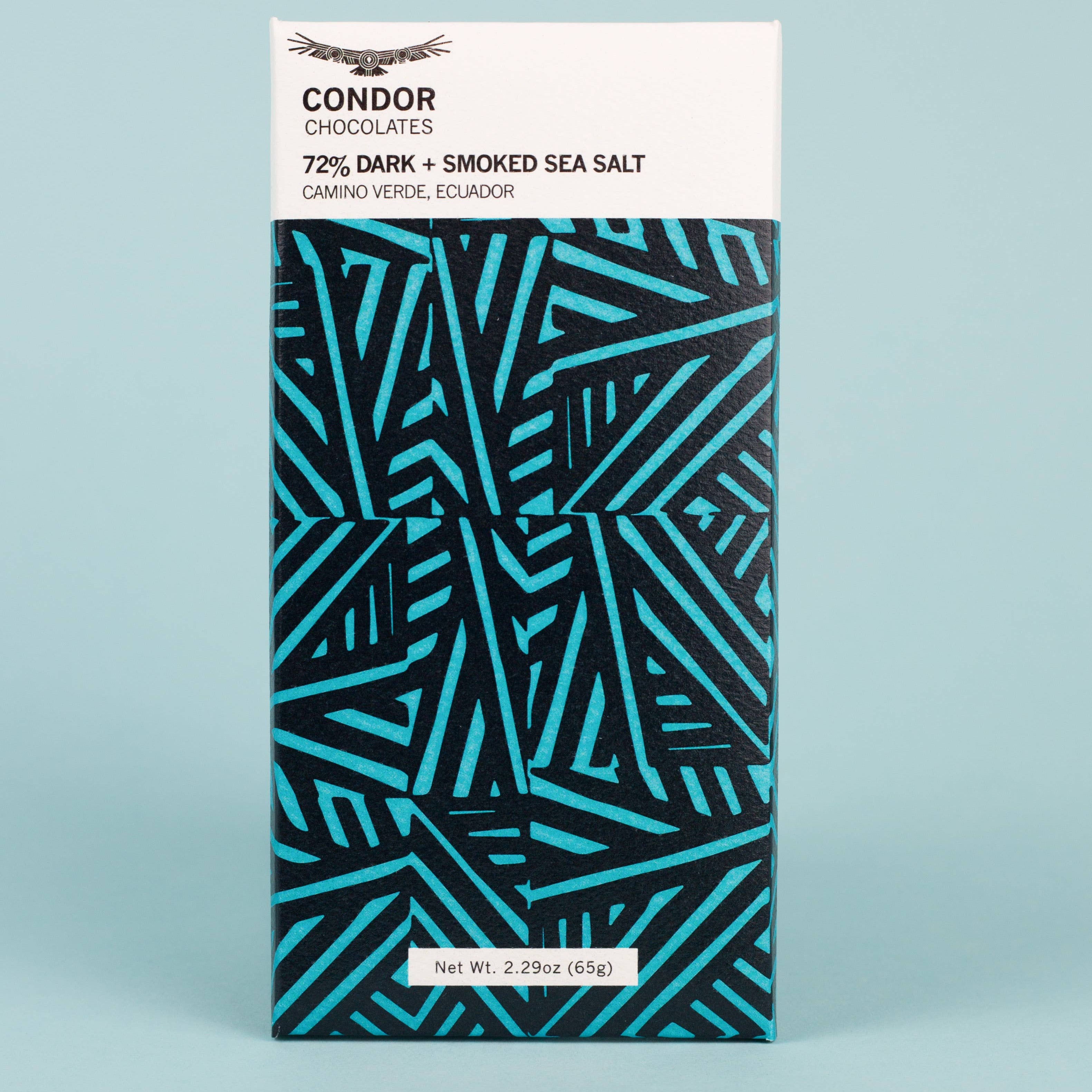 Condor Chocolates 72% + Smoked Sea Salt Dark Chocolate Bar